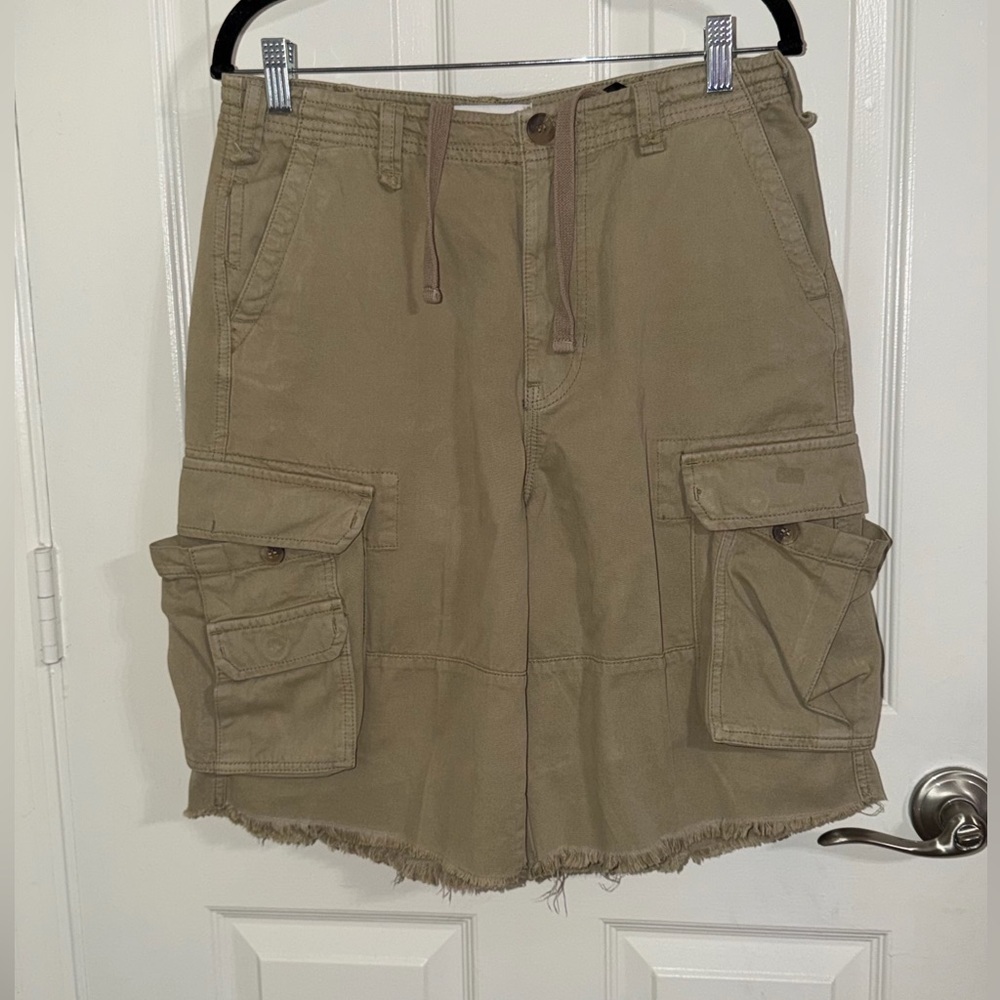 Zara Khaki Cargo Shorts Women Size 6